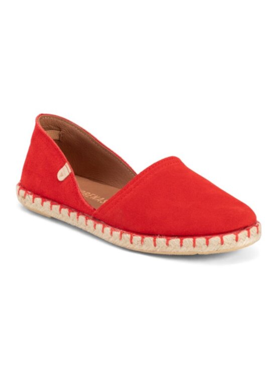 Verbenas Shoes - Verbenas | Carmen Red Suede Espadrille Flats - Made in Spain, Size 38